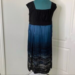 IGIGI Dress 18 - 20 Plus Size Fit & Flare Midi Blue Black Career Party